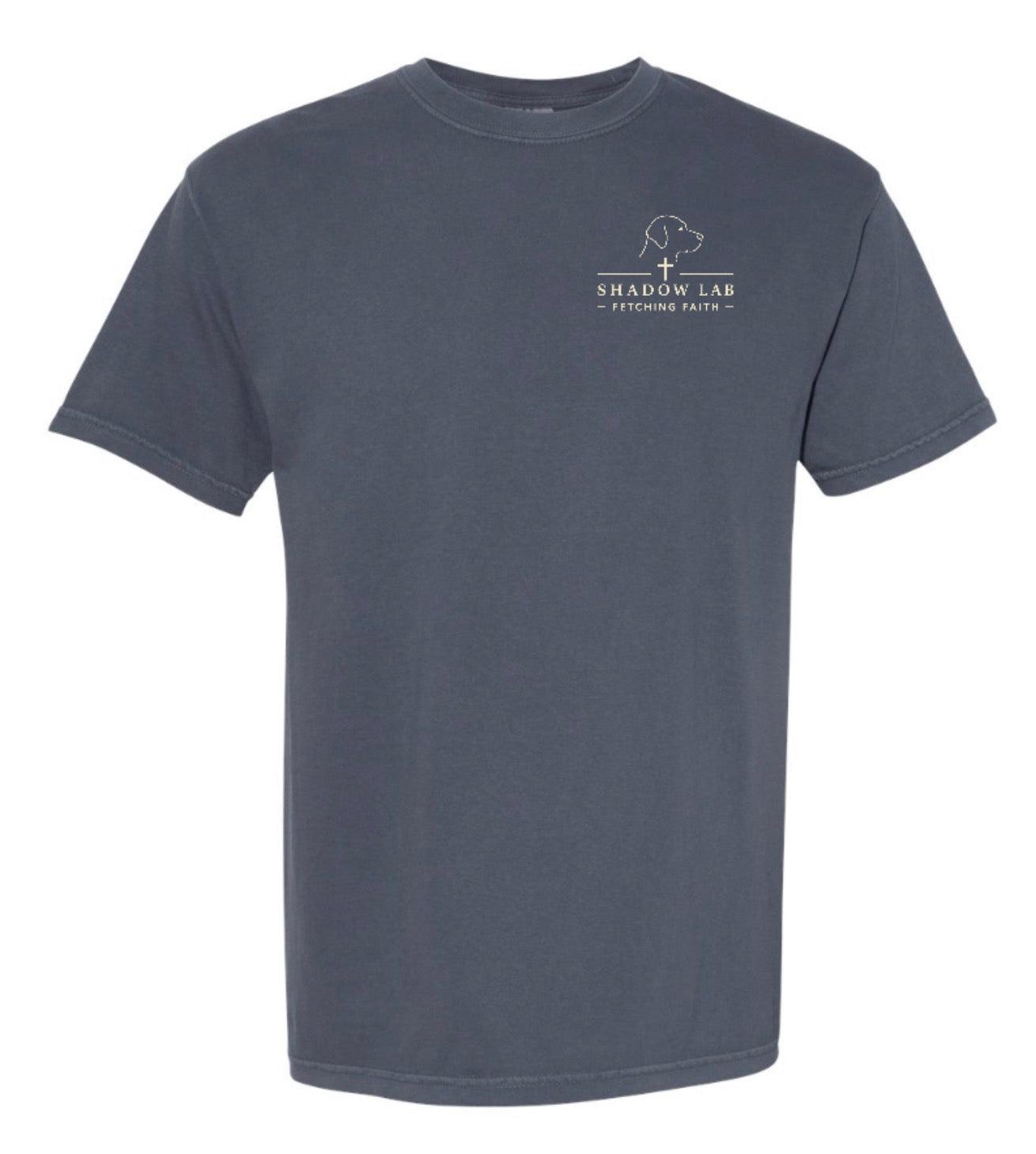 Coastal Faith Collection - Black Lab at the Cape Short Sleeve Tee - Denim