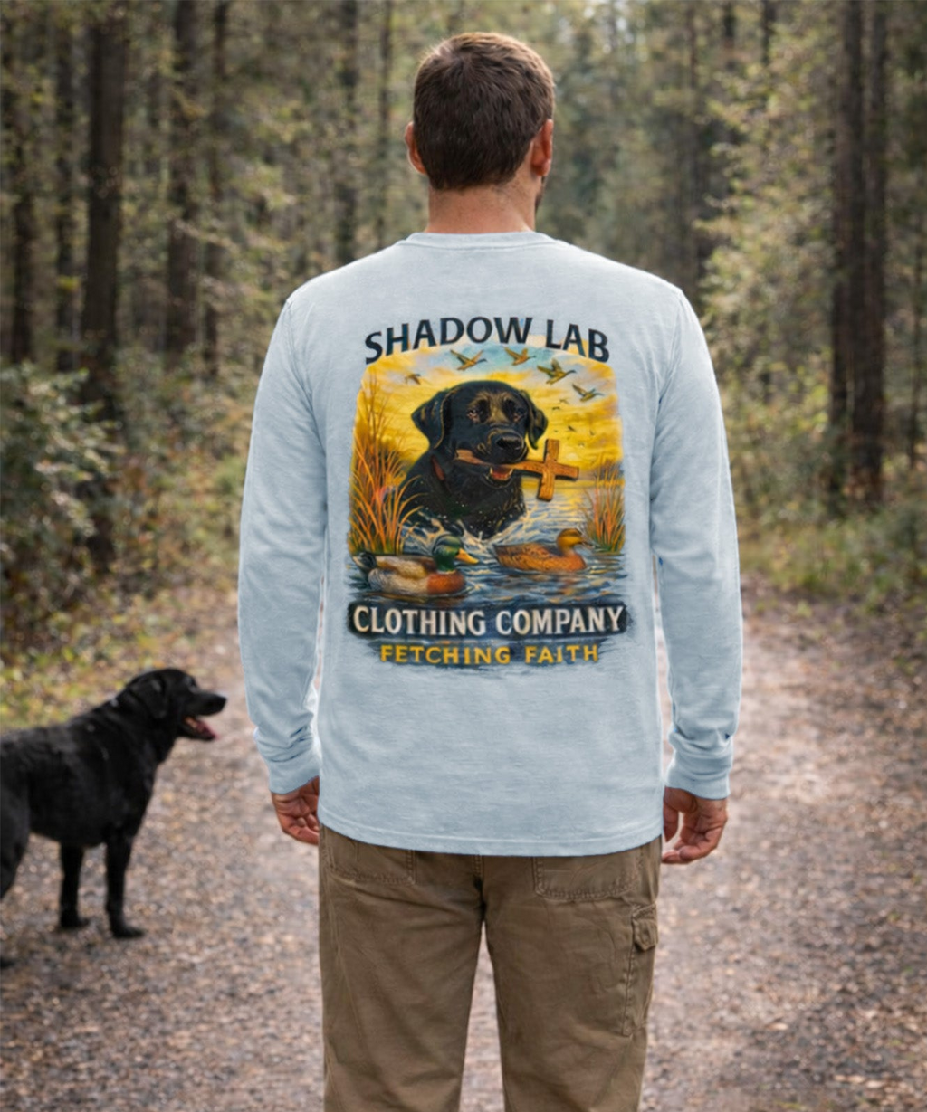 Faithful Fetcher Long Sleeve Tee - Alice Blue