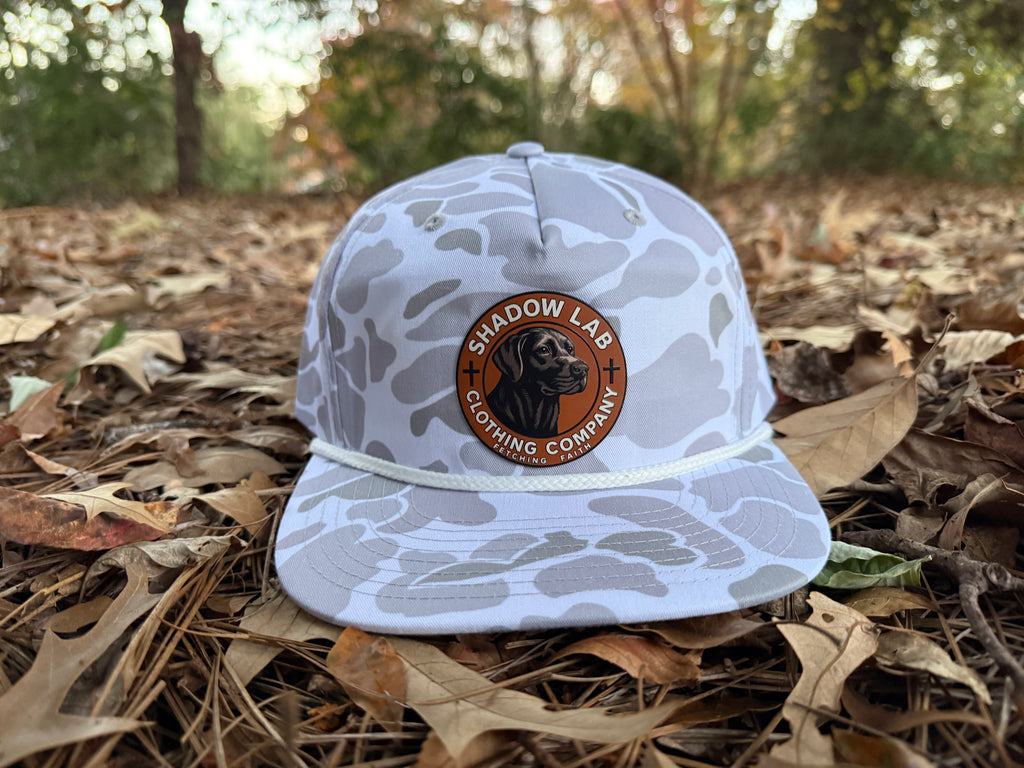 Signature Leather Patch Hat - Blizzard White Camo