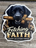 Fetching Faith Black Lab Die-cut Decal