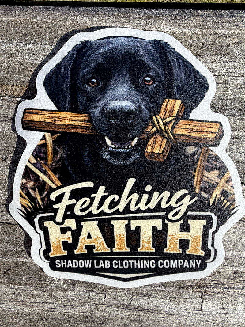 Fetching Faith Black Lab Die-cut Decal