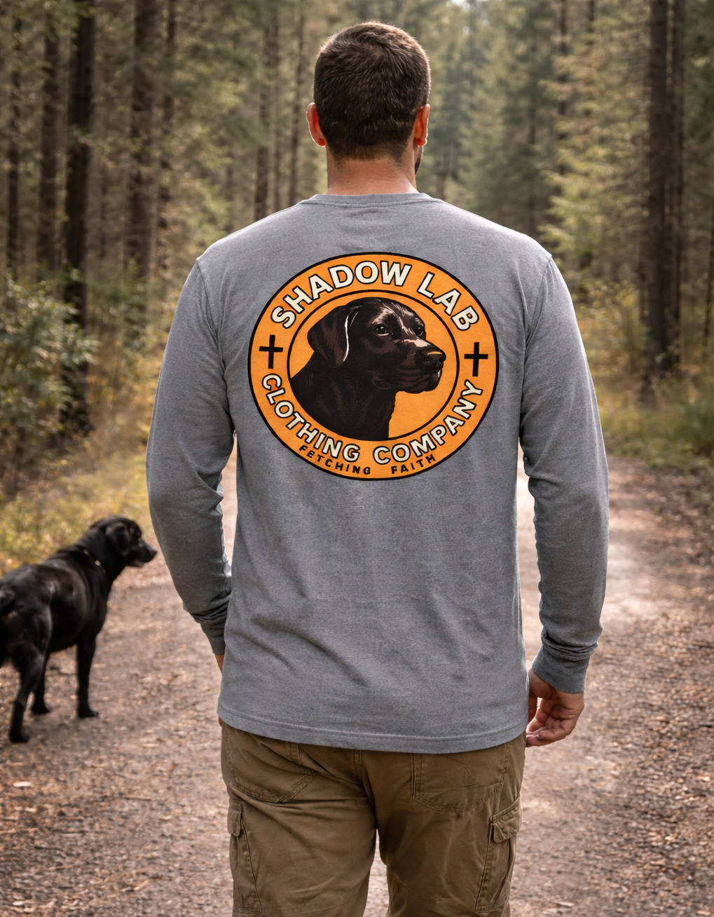 Shadow Lab Logo Long Sleeve Tee - Granite