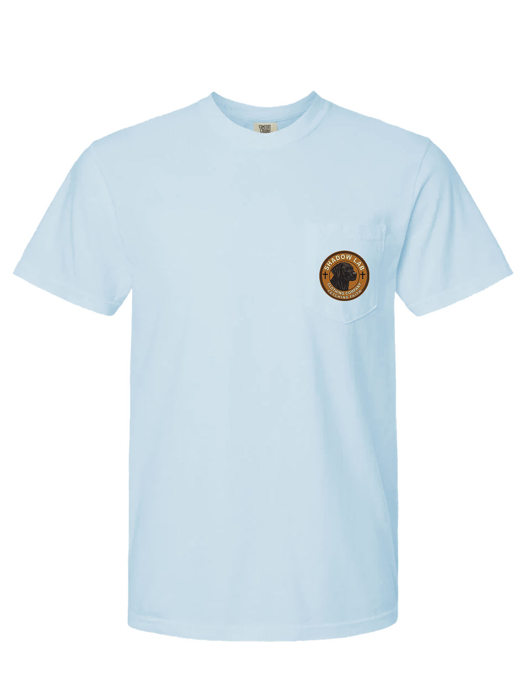 Black Lab and Marlin "Fetching Faith" Short Sleeve Tee - Light Blue