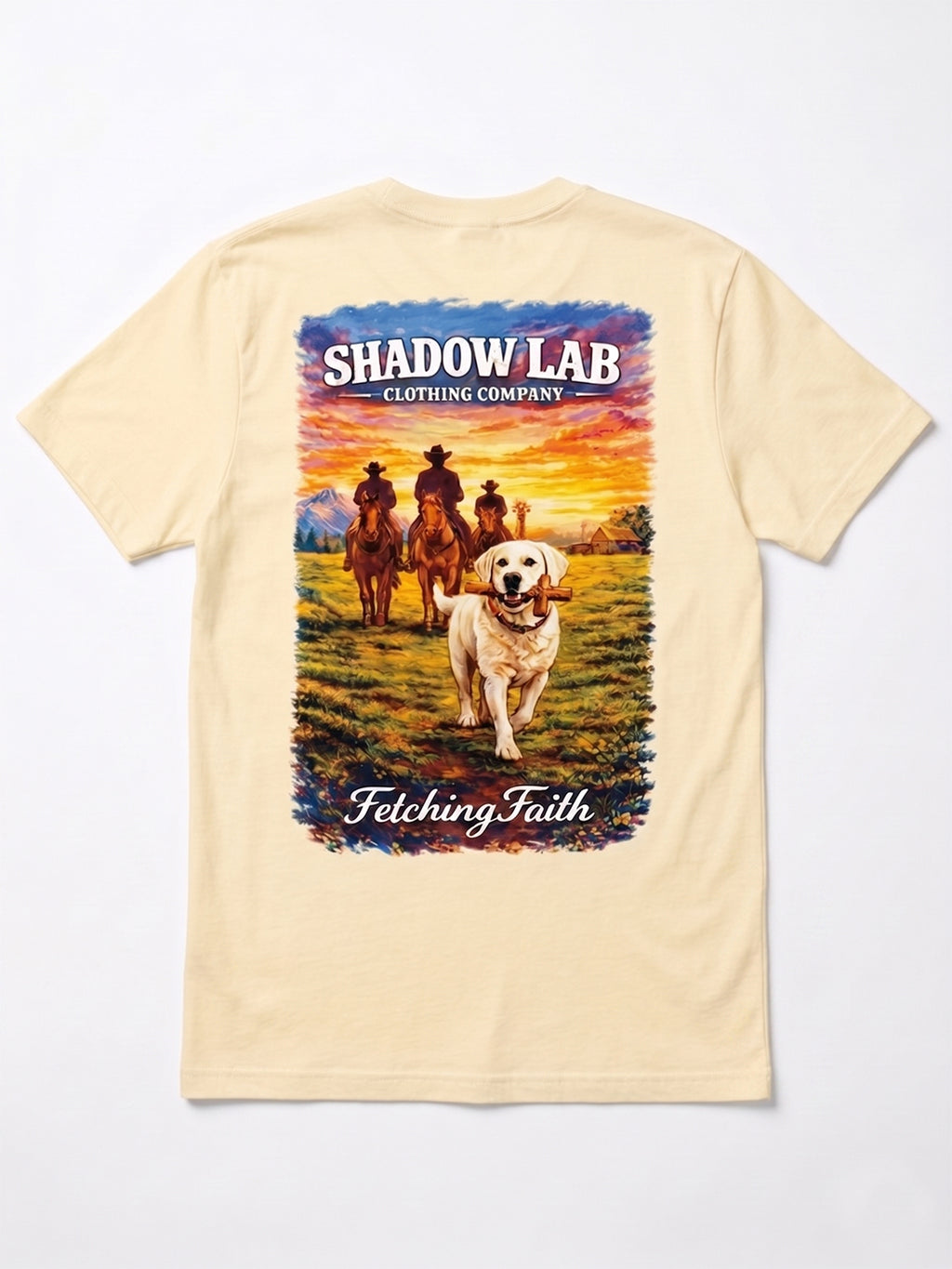 White Lab Out West "Fetching Faith" Short Sleeve Tee - Butter
