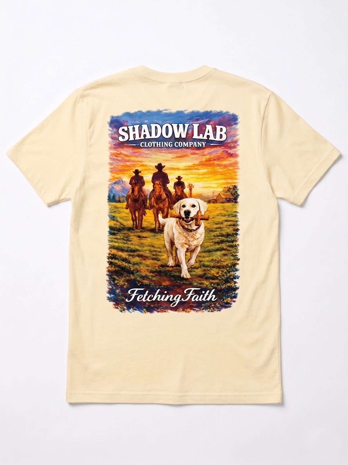 White Lab Out West "Fetching Faith" Short Sleeve Tee - Butter