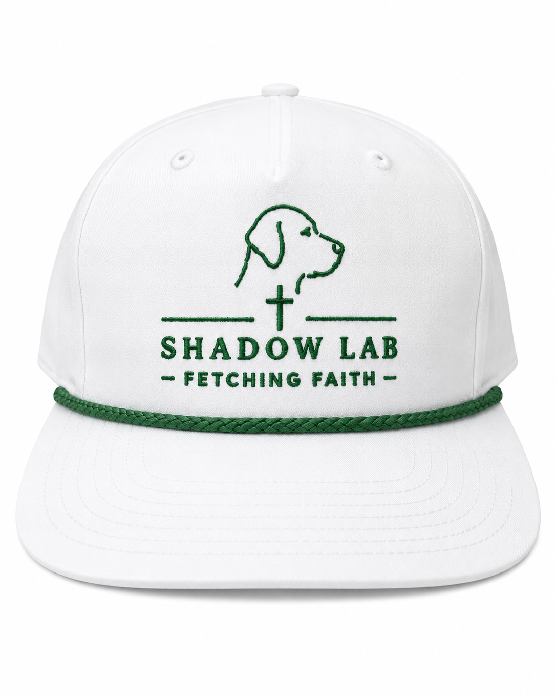 Classic Rope Hat - White with Kelly Green