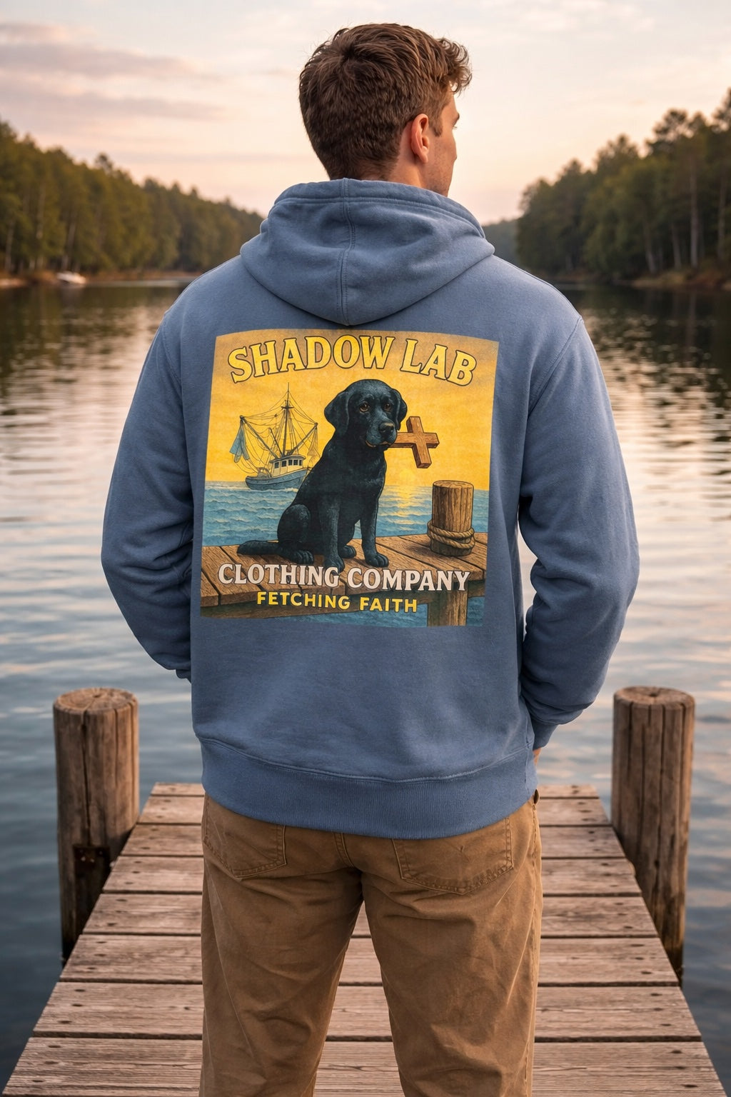 Shrimp Puppy Hoodie Sweatshirt - Blue